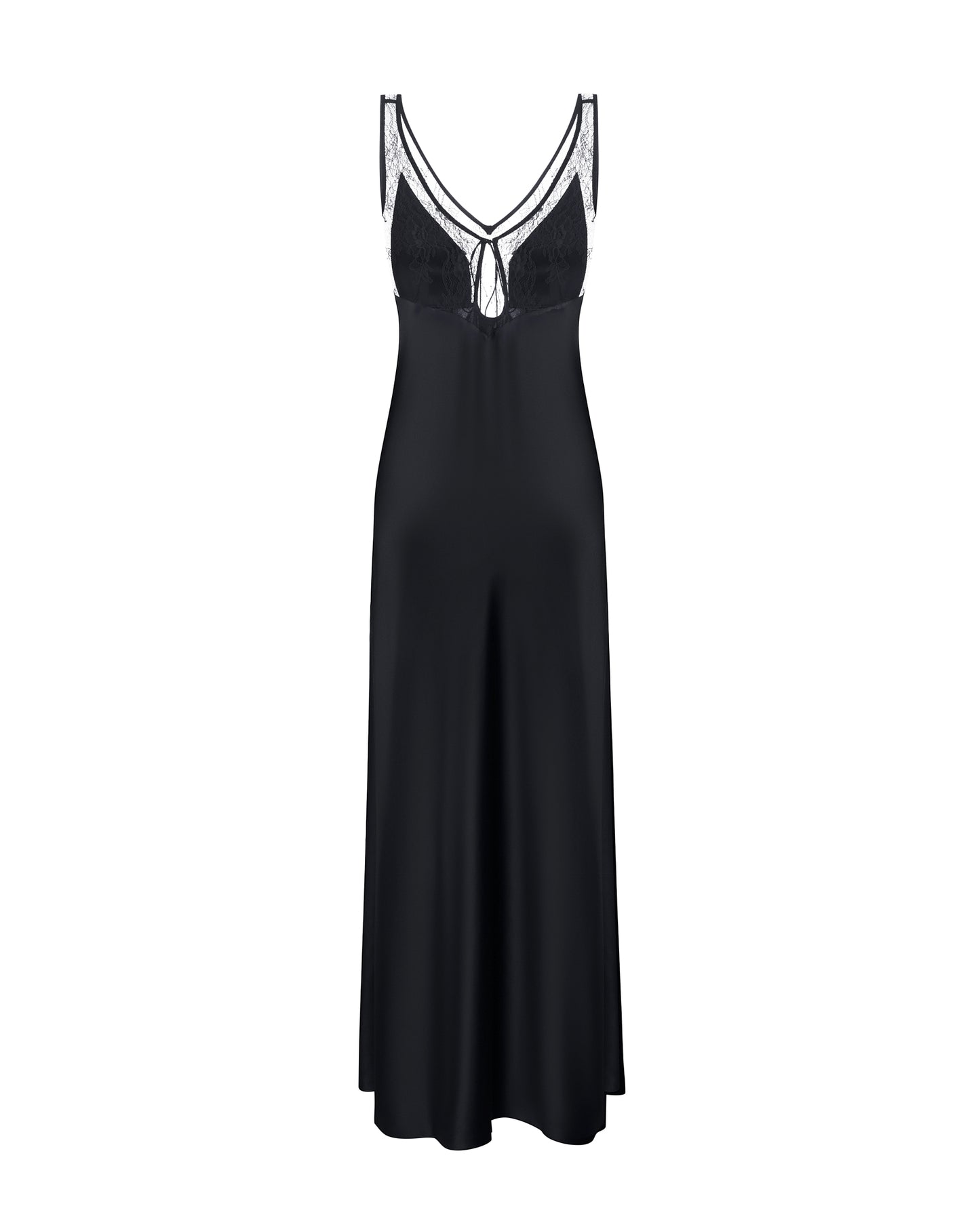 Шовкова сукня максі з мереживом