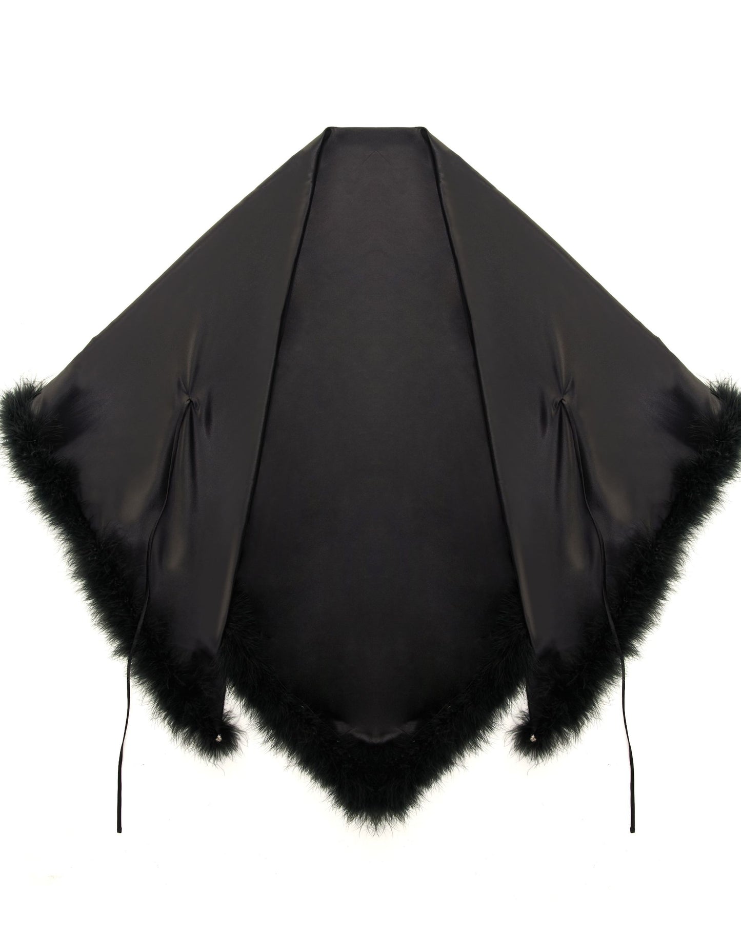 Poncho - with removable feathers - silk