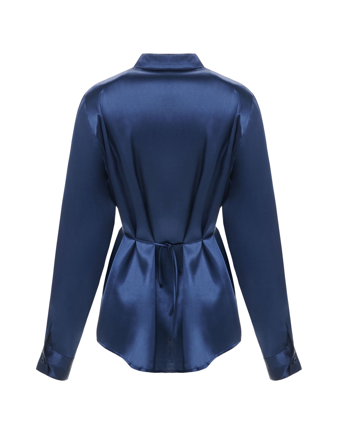 Silk shirt with a stand-up collar