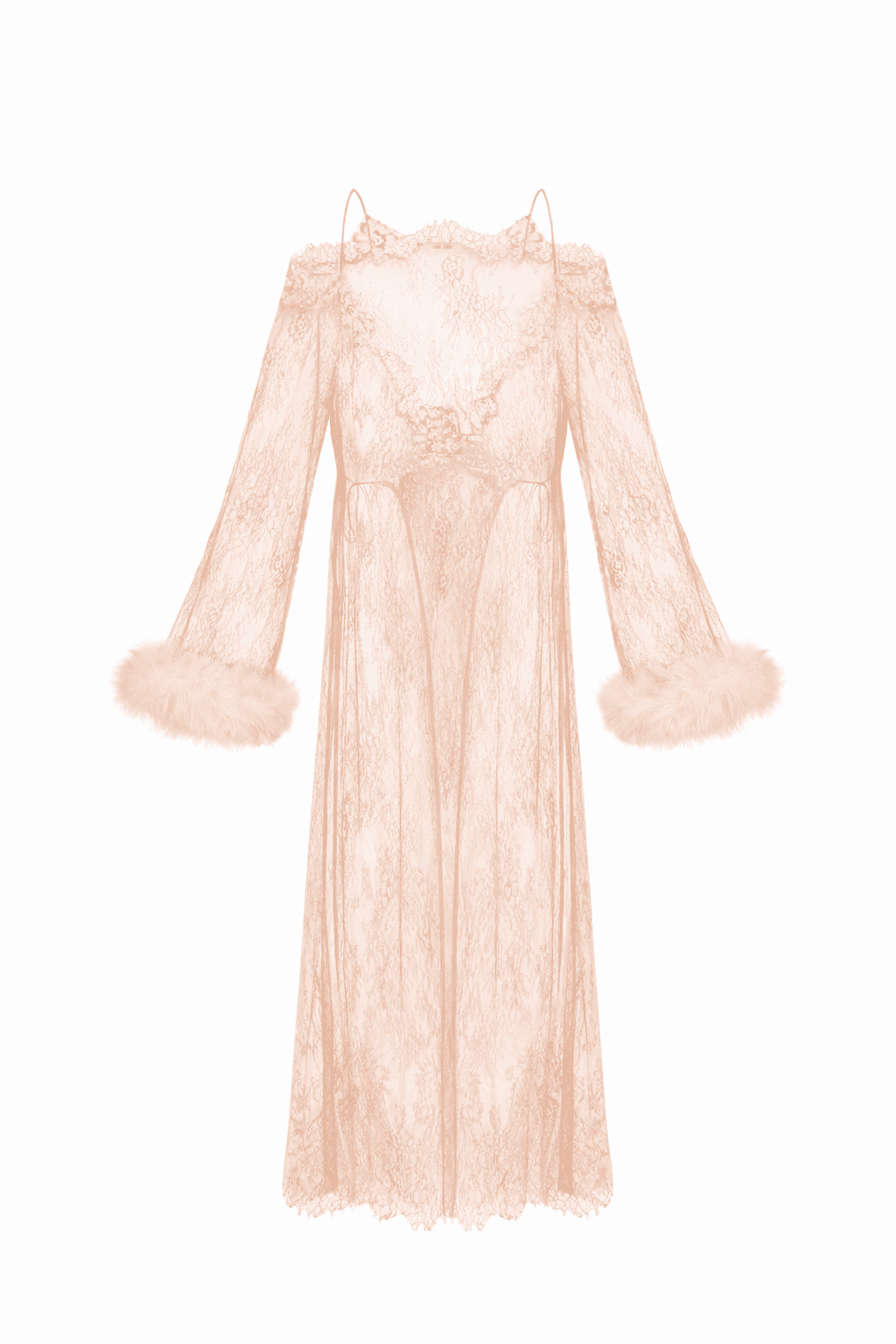 Lace cape with feathers