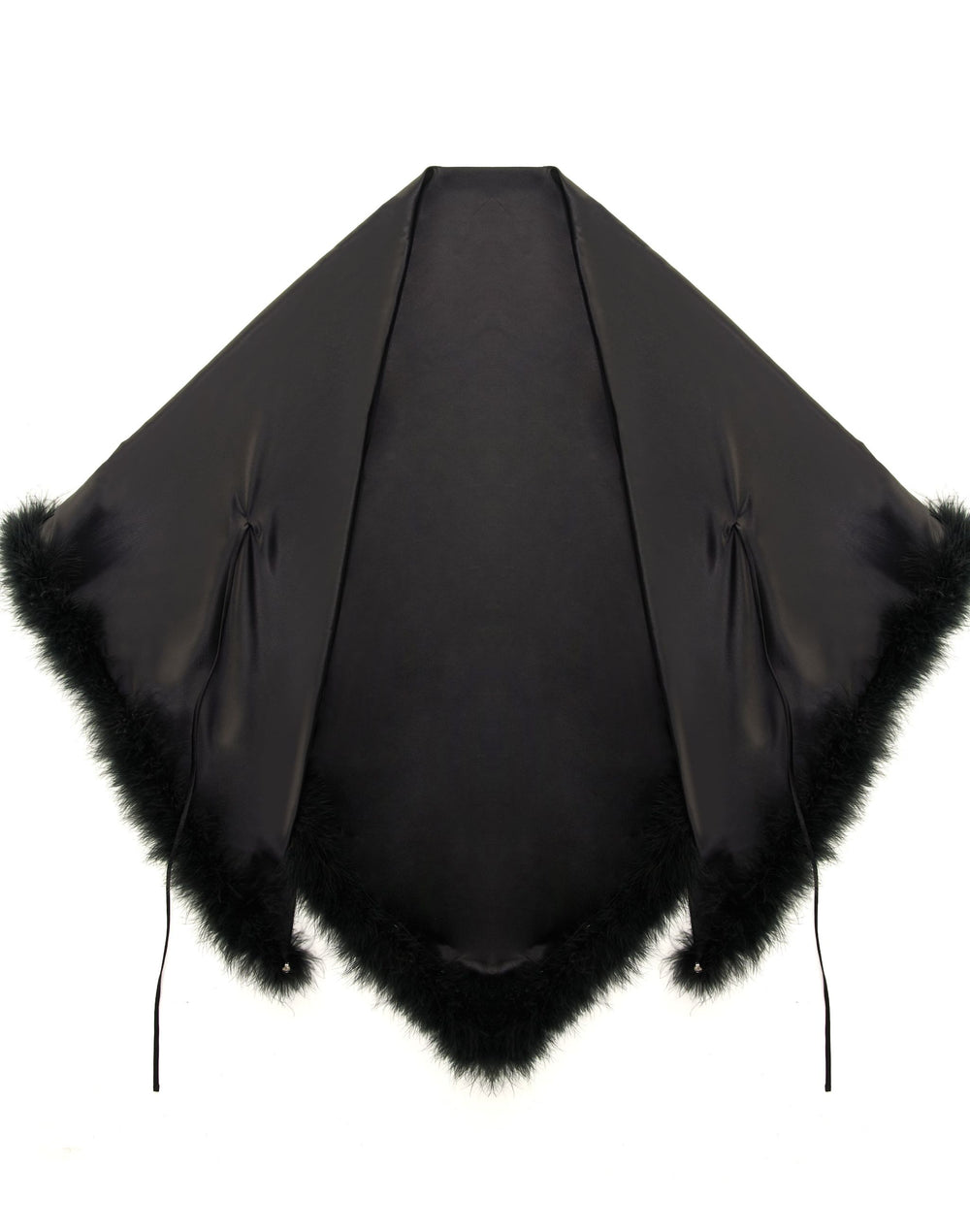 Пончо -  зі зйомним пір'ячком - шовкове
