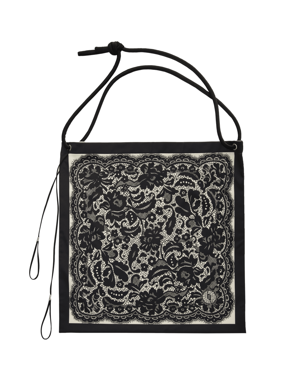 Шопер з атласу й шовку з мереживним принтом