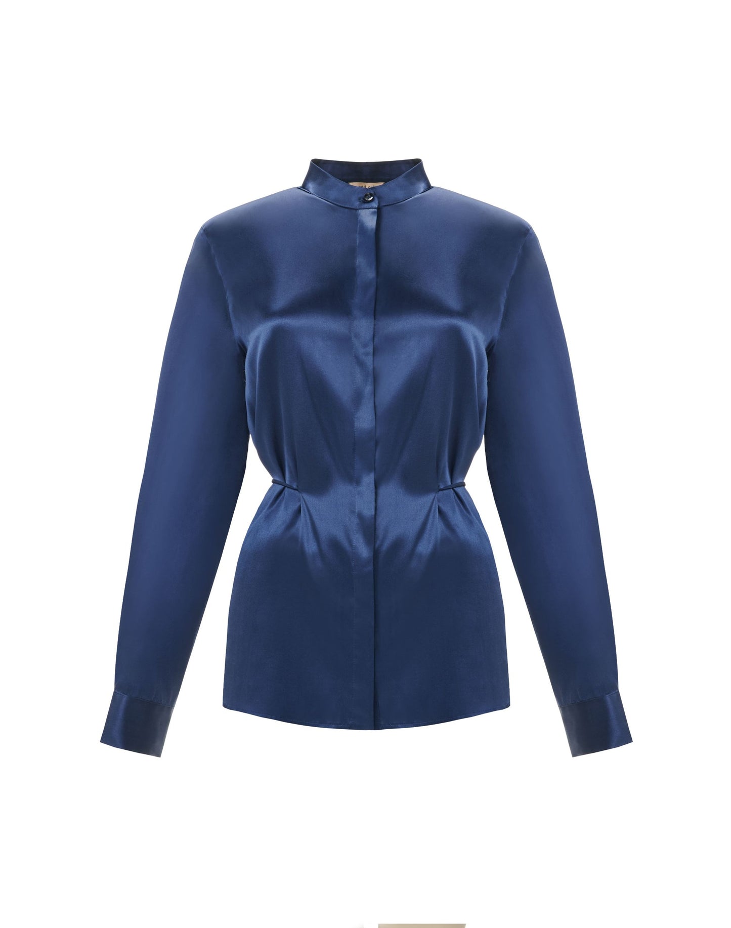 Silk shirt with a stand-up collar