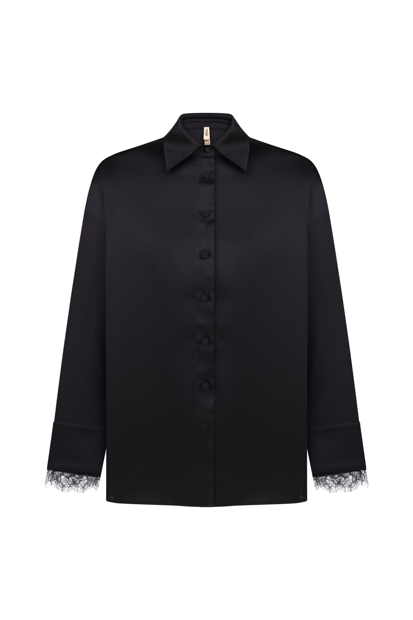 Silk shirt with lace