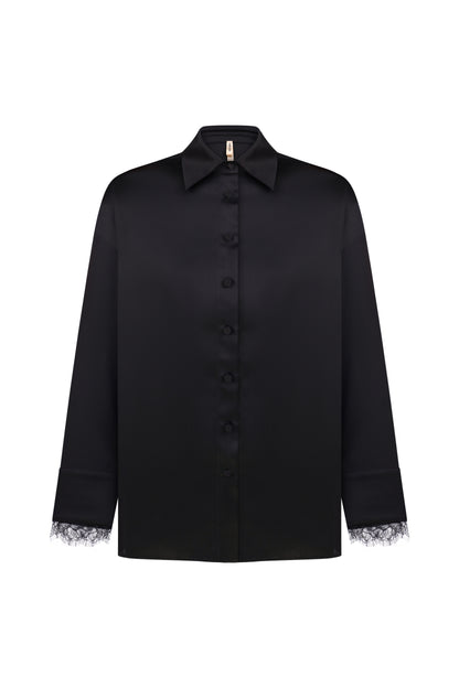 Silk shirt with lace