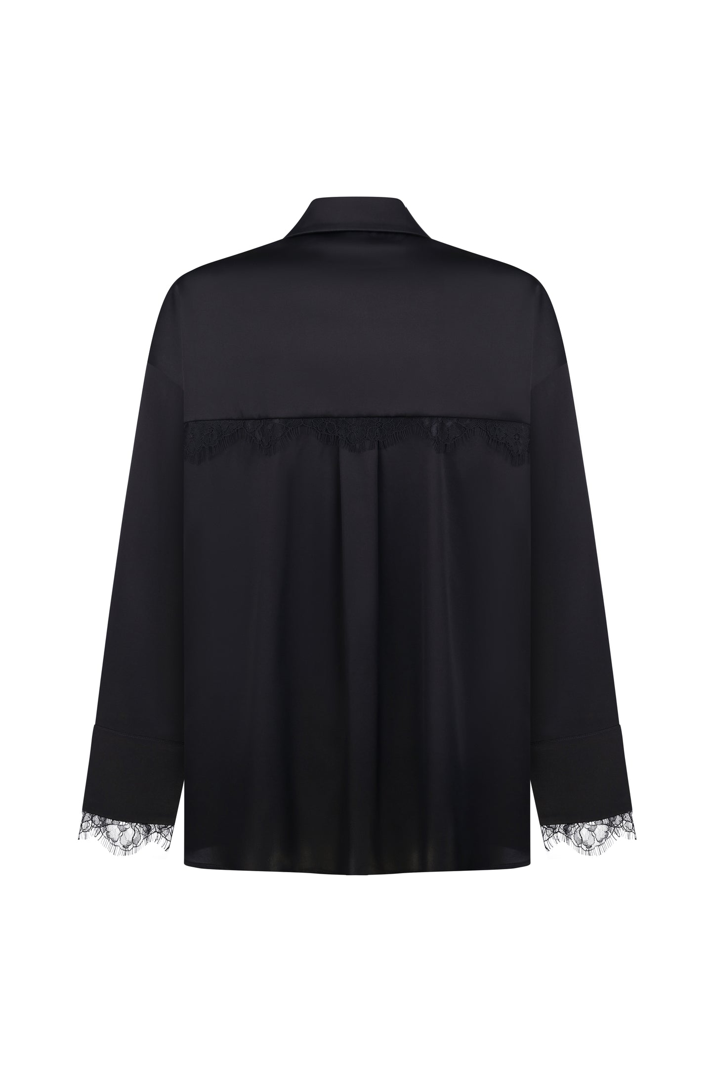 Silk shirt with lace