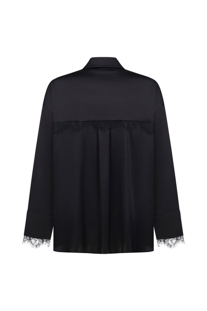 Silk shirt with lace