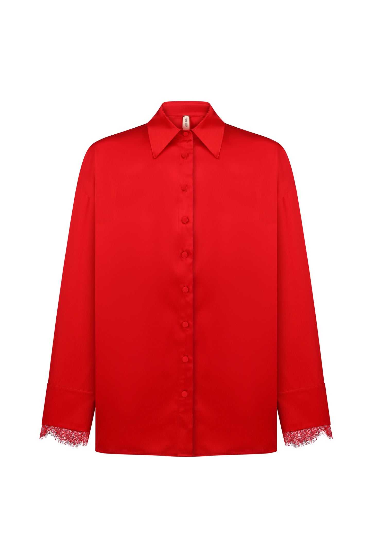 Silk shirt with lace