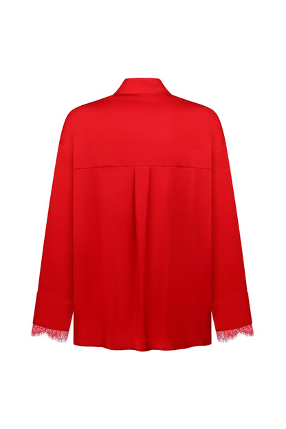Silk shirt with lace