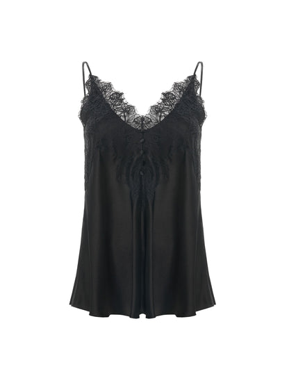 Silk top with lace