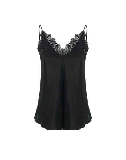 Silk top with lace