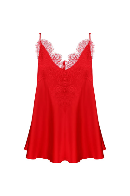 Silk top with lace