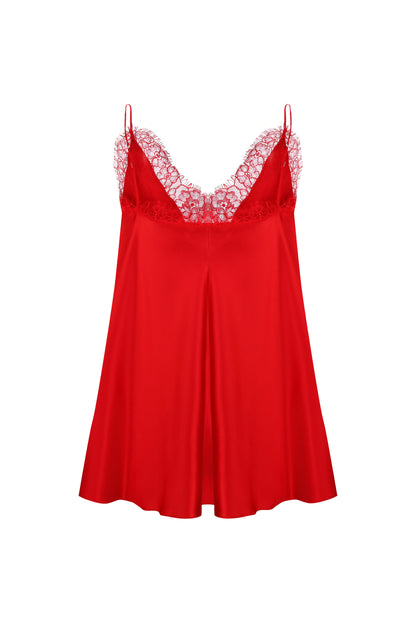 Silk top with lace